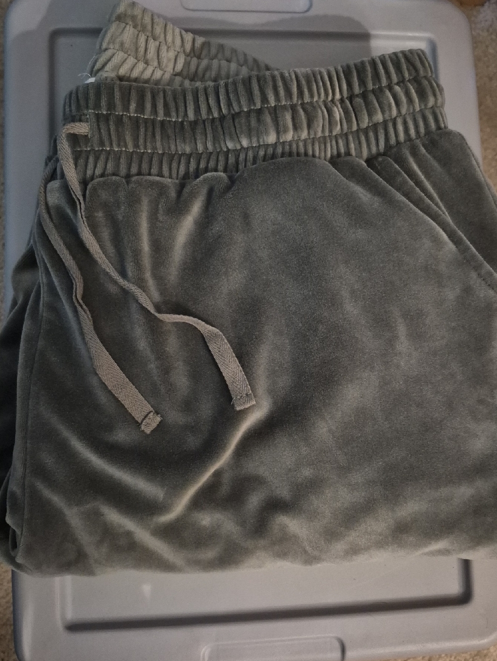Cost Plus World Market Jade Green L/XL Plush Joggers Pajama Pant Lounge